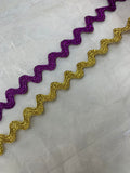 Golden And Purple Braided Wavy Dori Trim