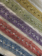 Crystal Floral Cutwork Lace Patti