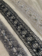 Crystal Floral Cutwork Lace Patti