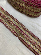Magenta and Gold Border Lace