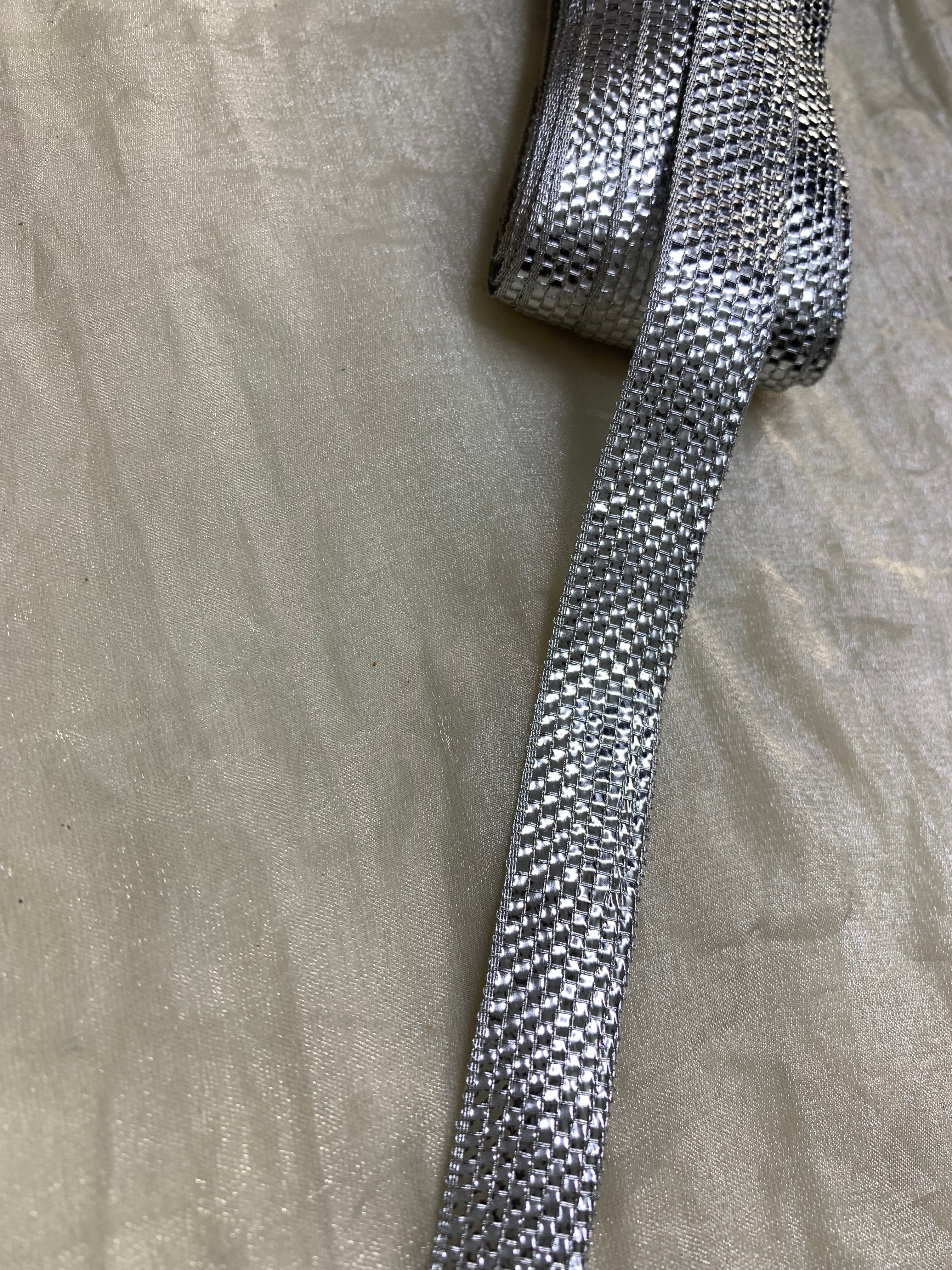 Silver Lurex Textured Taping Lace