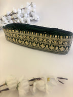 Embroidered Floral Zari Lace Trim with Sequins