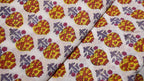 Sunburst Fruit Motif Cotton Fabric