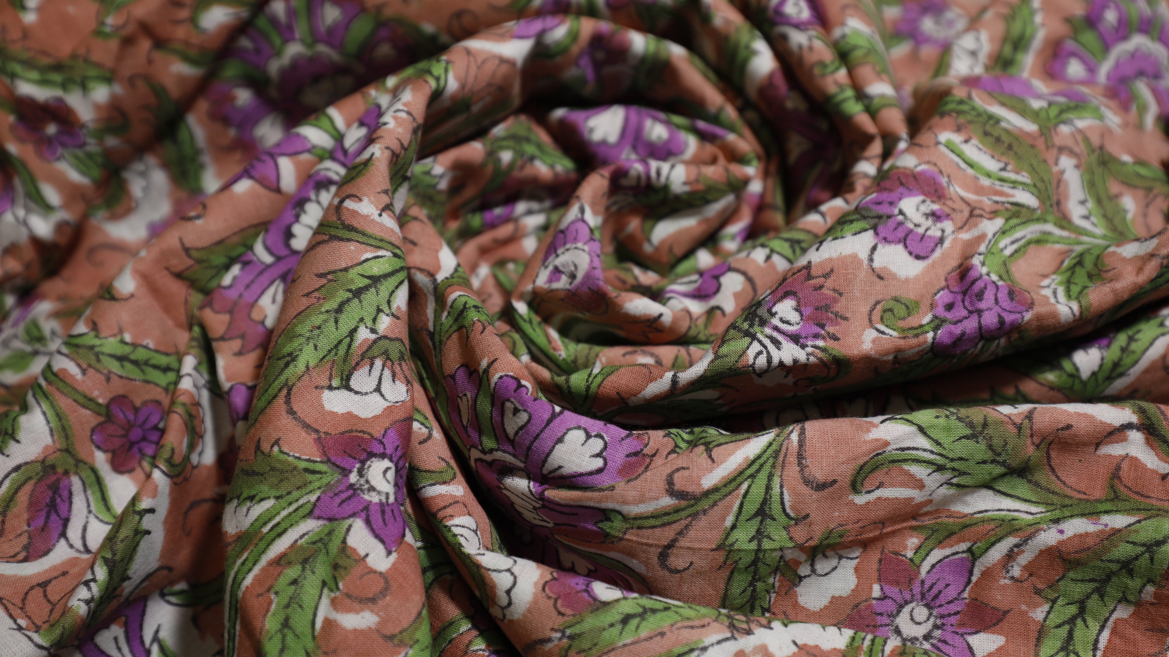 Peach Bloom Floral Cotton