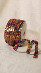 Rainbow Chevron Silk Thread & Gold Zari Gota Trim