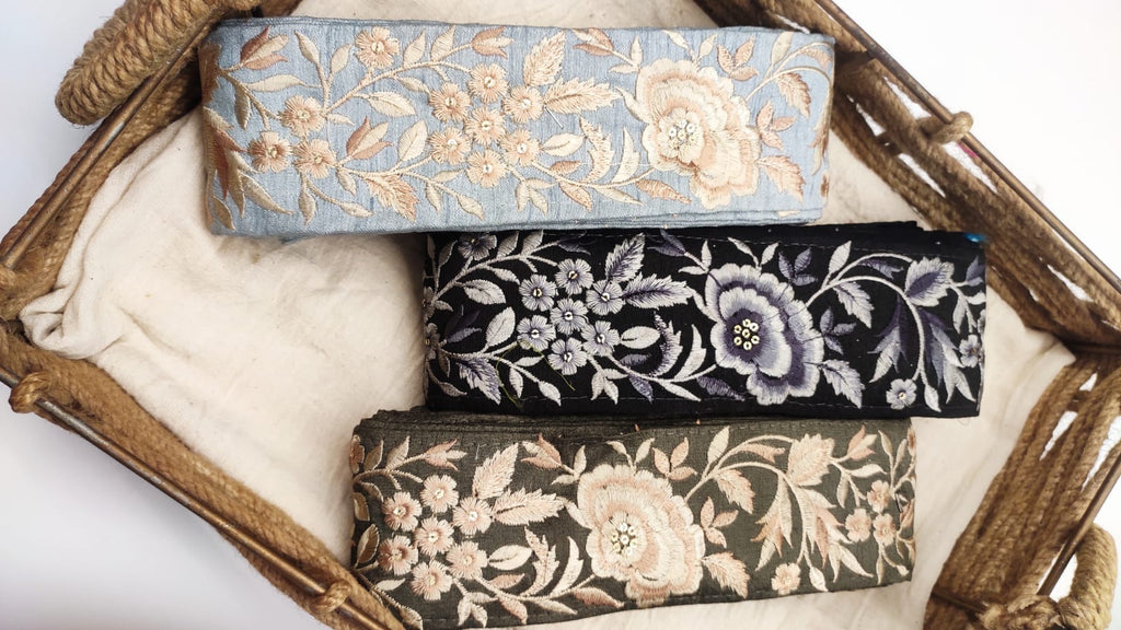 Embroidered Floral Trim – Vintage Elegance Collection