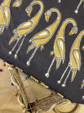 Flamingo Hand Block Print Cotton Fabric