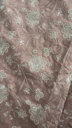 Dusty Rose with Silver Floral Embroidery