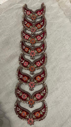 Vintage Maroon Zari Embroidered Border Patch