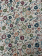 Multicolour Floral Embroidered Fabric with Sequin Work.