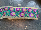 Multi-Color Floral Embroidered Net Lace