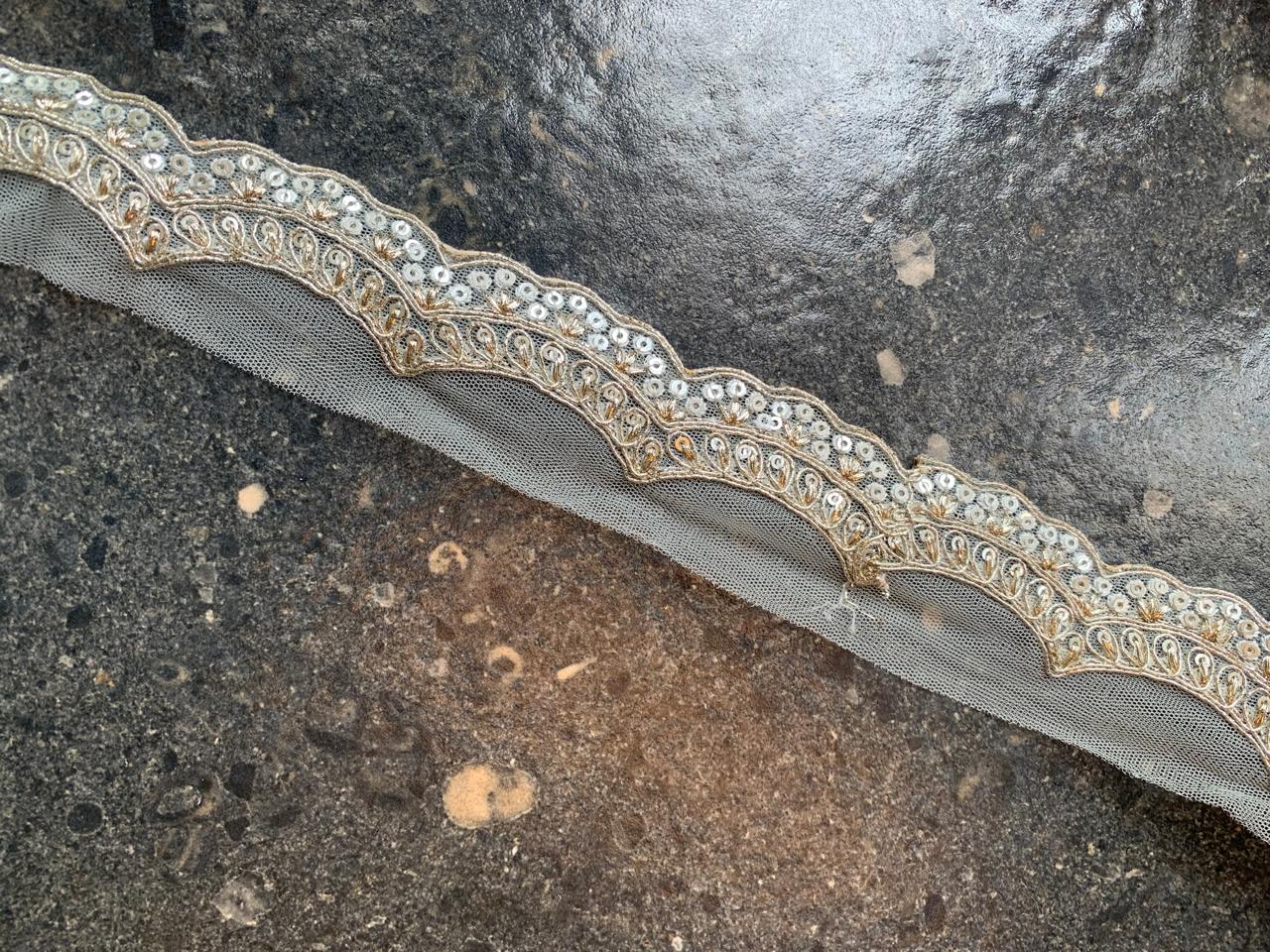 Embroidered Sequin Lace Trim