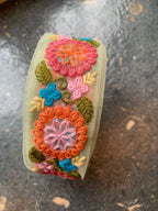 Multicolor Floral Embroidered Net Trim
