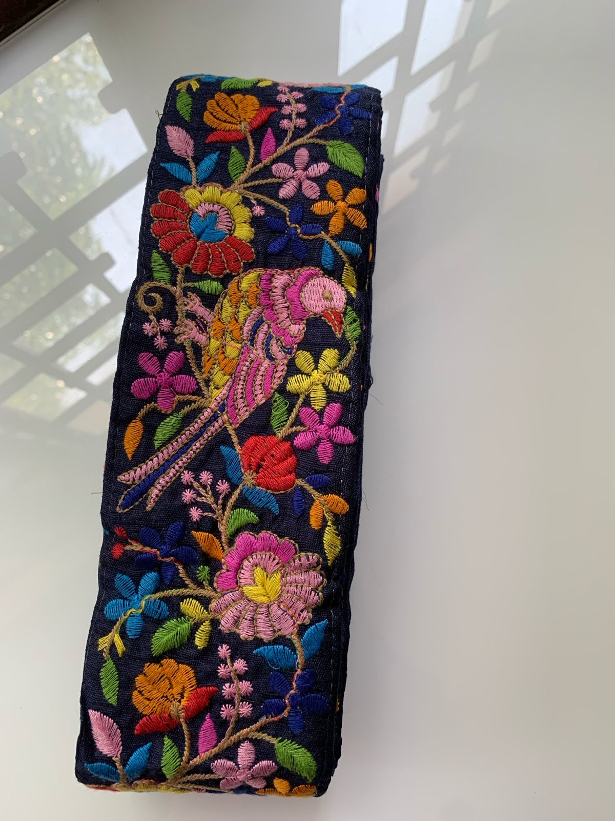 Embroidered Bird & Floral Trim