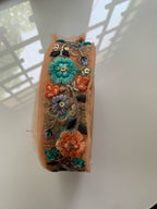 Hand-Embroidered Floral Net Lace with Sequin
