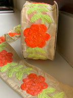 Embroidered Floral Fabric Trim
