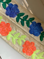 Embroidered Floral Fabric Trim