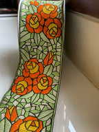 Stained Glass Rose Embroidered Trim