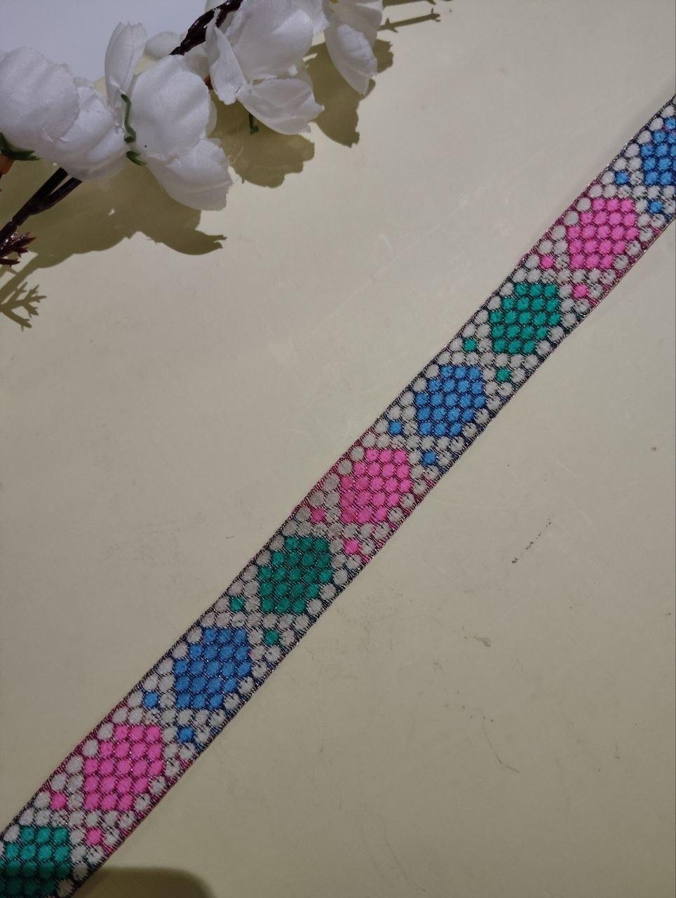 Embroidered Geometric Ribbon