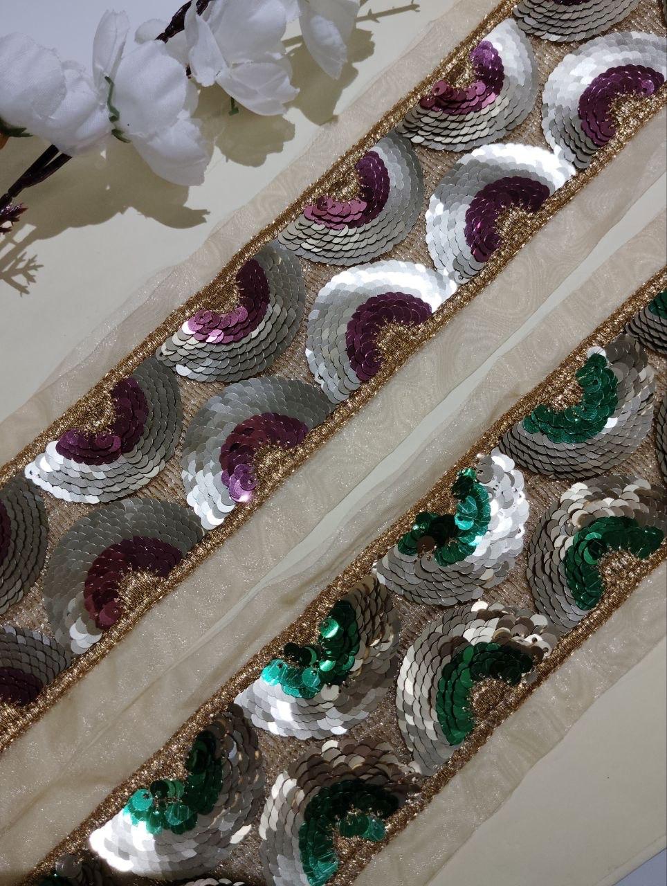 Decorative Sequin Scallop Lace Trim