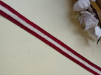 Pink and Cream Striped Woven Ribbon