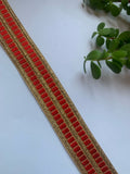 Gold Zari Striped Border Trim