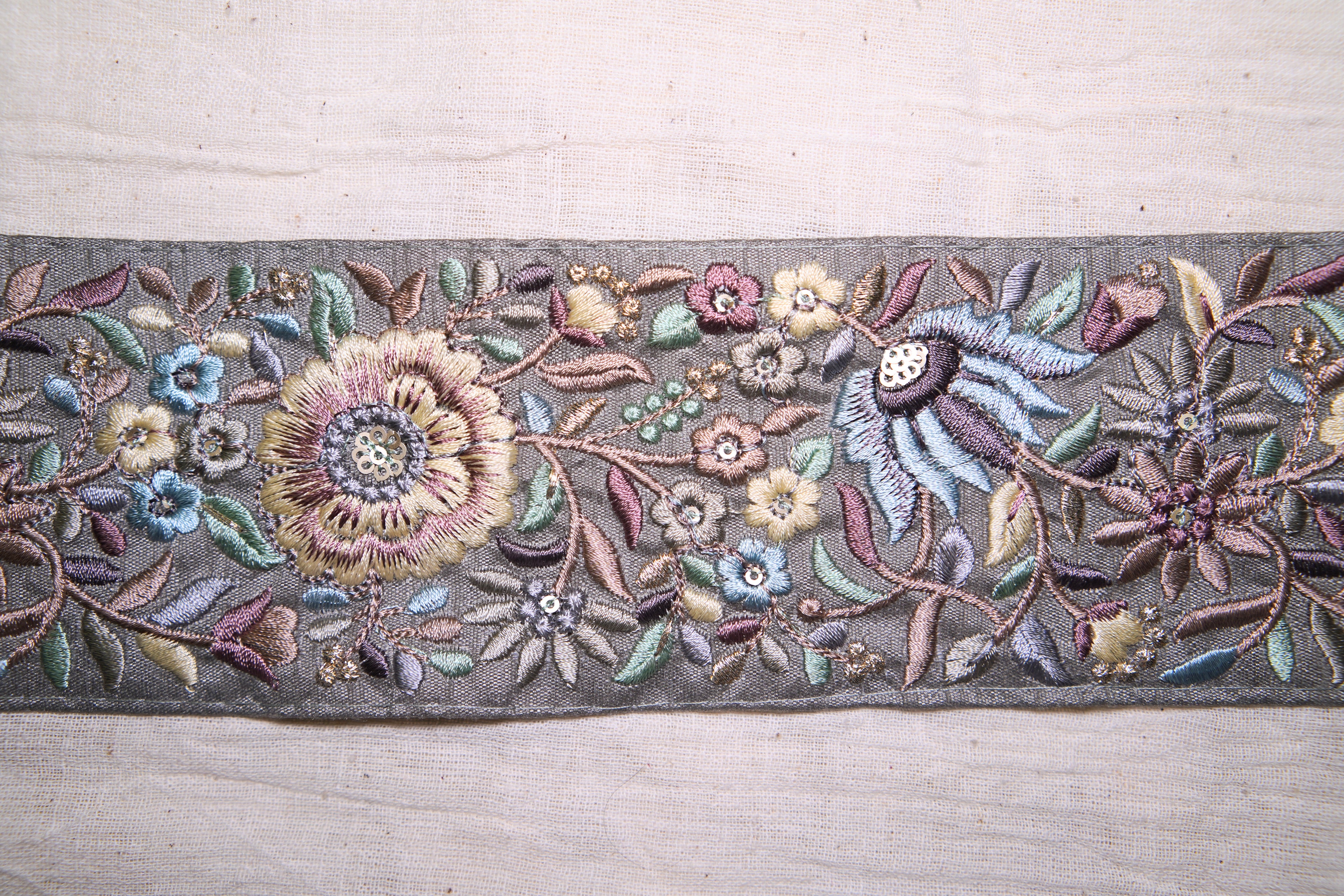 Floral Pastel Threadwork Trim