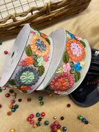 Pastel floral motif trim